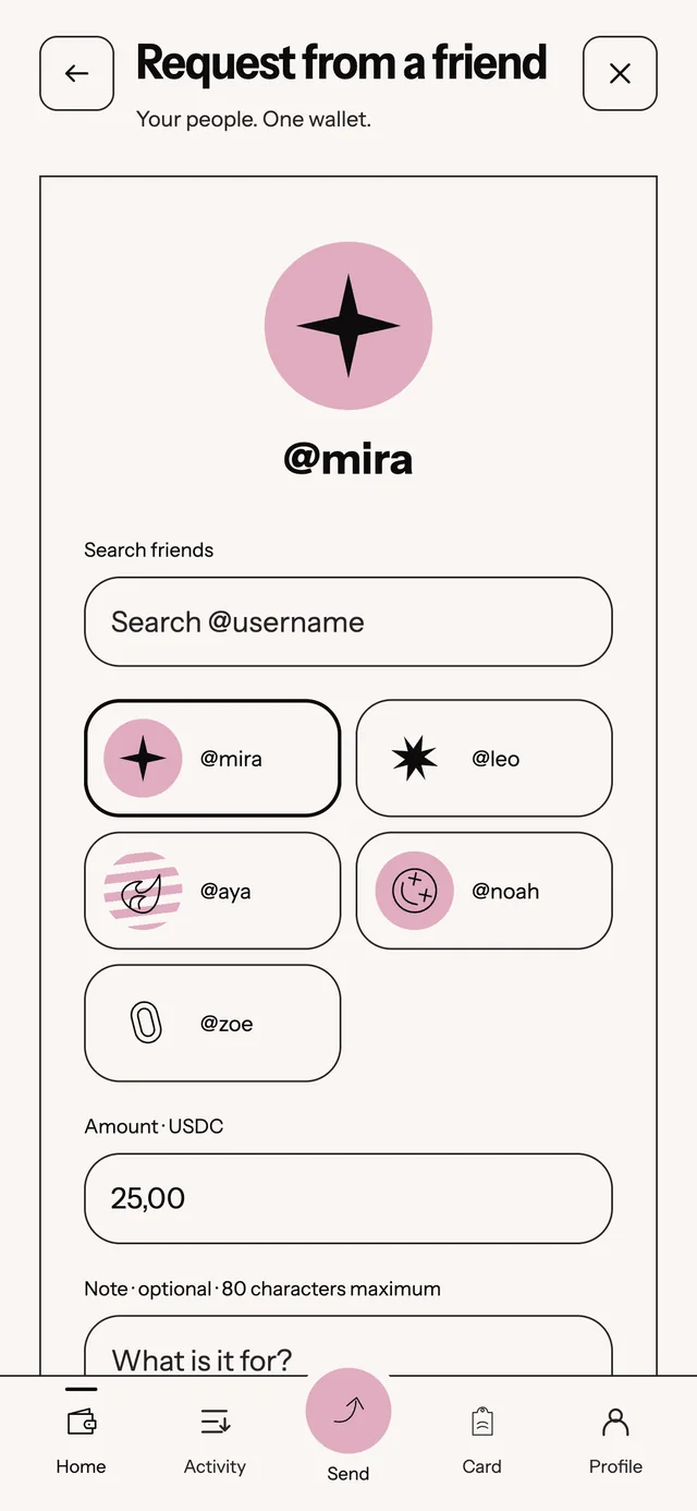 Request prototype screen
